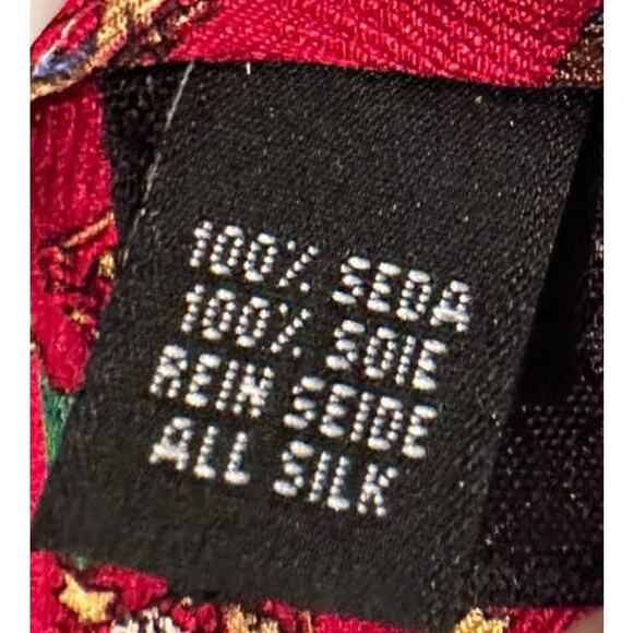 Vintage Woodward 100% Silk Red Holiday Christmas Neck Tie - Picture 5 of 6